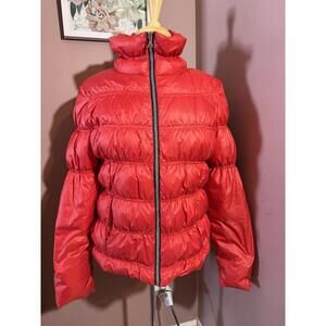 Guess Down Puffer Jacket Womens Large Red